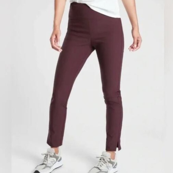 Athleta Wander Slim Ankle Pants Maroon Red 14P 14 Petite M - Picture 1 of 9